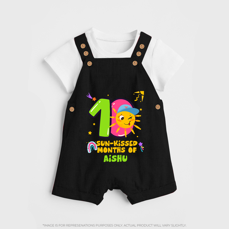 Mark Your BabyÕs 10-Month Celebration With Our Customized Baby Dungaree Set, Made For Joyful Celebrations - BLACK - 0 - 5 Months Old (Chest 18")