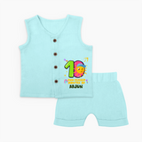 Mark Your BabyÕs Tenth Month Celebration With Our Customized Jabla Set For Babies With Name, Made For Joyful Celebrations - BABY BLUE - 0 - 3 Months Old (Chest 9.8")