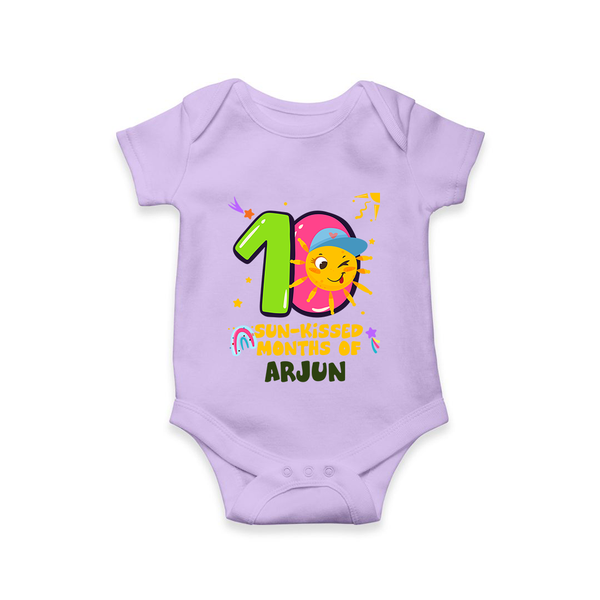 10 Month Baby Outfit | Personalized Romper/Onesie for Newborn | Milestone Gift Idea - LILAC - New Born (Chest 14")
