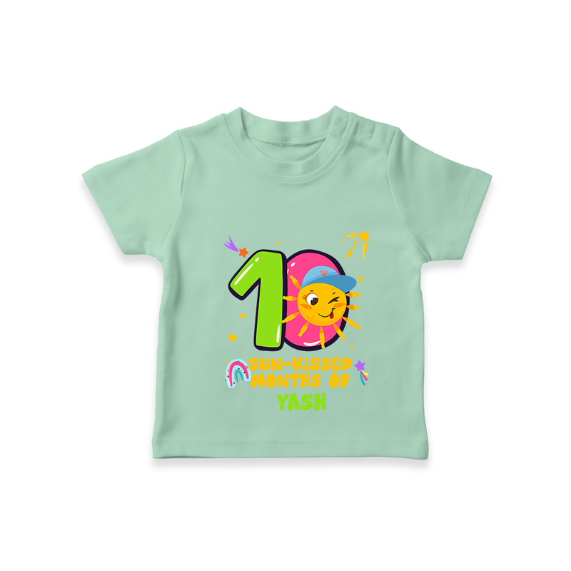 Celebrate The 10th Month Birthday with Personalized T-Shirt - MINT GREEN - 0 - 5 Months Old (Chest 17")