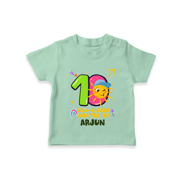 10th Month Baby Outfit | Personalized T-Shirt for Newborn | Milestone Gift Idea - MINT GREEN - 0-5 Months Old (Chest 17")