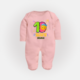 Mark Your BabyÕs 10-Month Celebration With Our Customized Baby Sleep Suit, Made For Joyful Celebrations - BABY PINK - New Born (Chest 7.5")