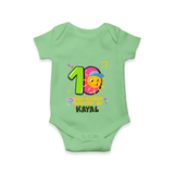 Celebrate The 10th Month Birthday Custom Romper, Personalized with your Little one's name - GREEN - 0 - 3 Months Old (Chest 16")