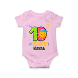Celebrate The 10th Month Birthday Custom Romper, Personalized with your Little one's name - PINK - 0 - 3 Months Old (Chest 16")