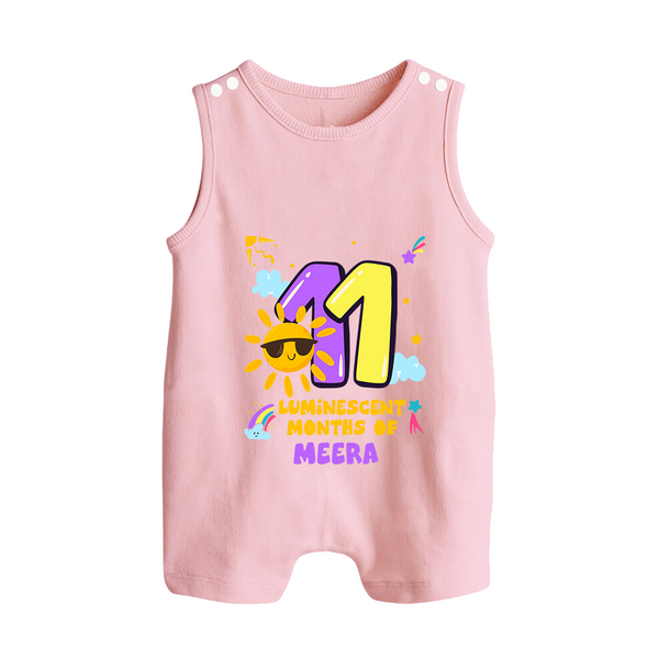 Mark Your BabyÕs 11-Month Celebration With Our Customized Baby Romper Suit, Made For Joyful Celebrations - BABY PINK - 0 - 5 Months Old (Chest 18")