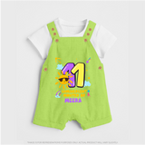 Mark Your BabyÕs 11-Month Celebration With Our Customized Baby Dungaree Set, Made For Joyful Celebrations - GREEN - 0 - 5 Months Old (Chest 18")