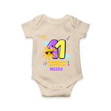 Mark Your BabyÕs 11-Month Celebration With Our Customized Baby Romper, Made For Joyful Celebrations - IVORY - 0 - 3 Months Old (Chest 16")