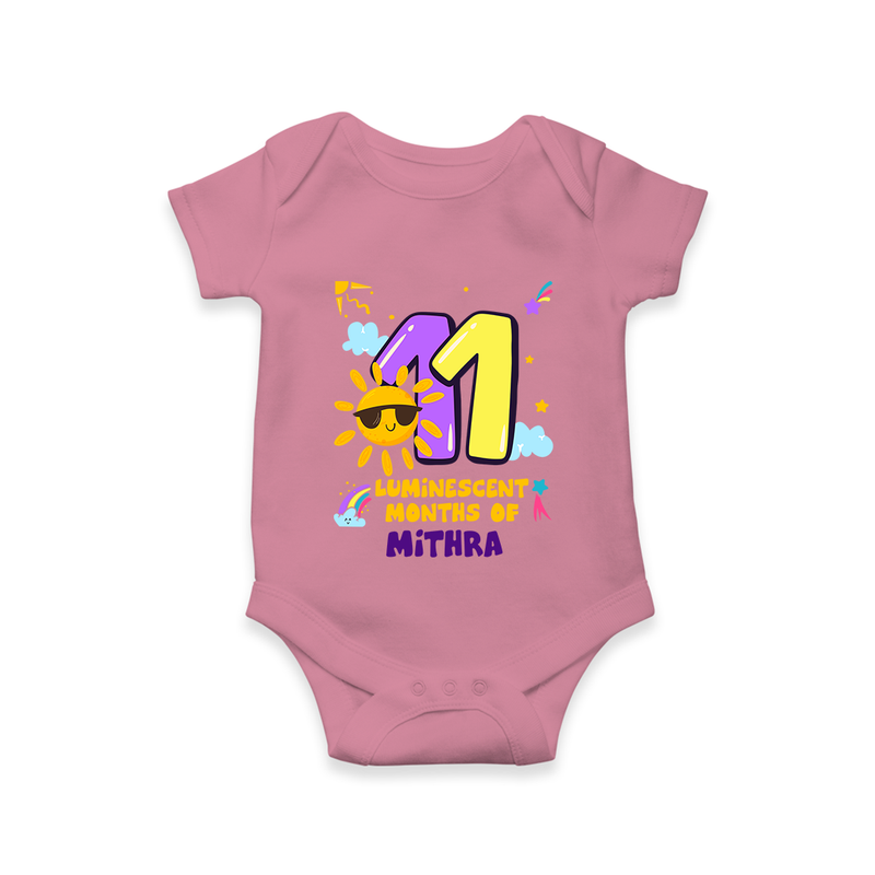 11th Month Baby Outfit | Personalized Romper/Onesie for Newborn | Milestone Gift Idea - ONION - New Born (Chest 14")