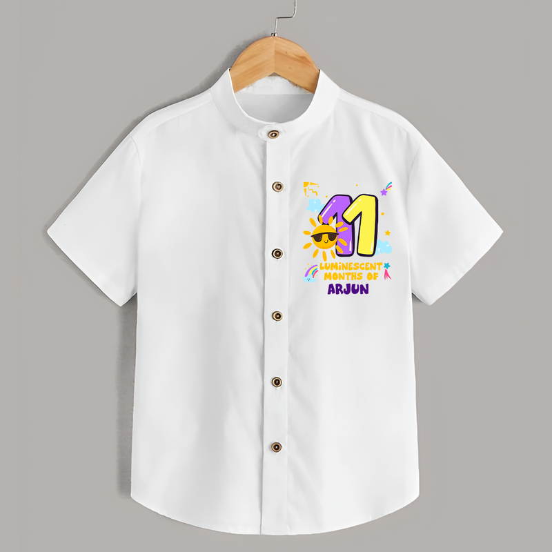 11th Month Baby Outfit | Personalized Shirt for Newborn | Milestone Gift Idea - WHITE - 0 - 6 Months Old (Chest 23")