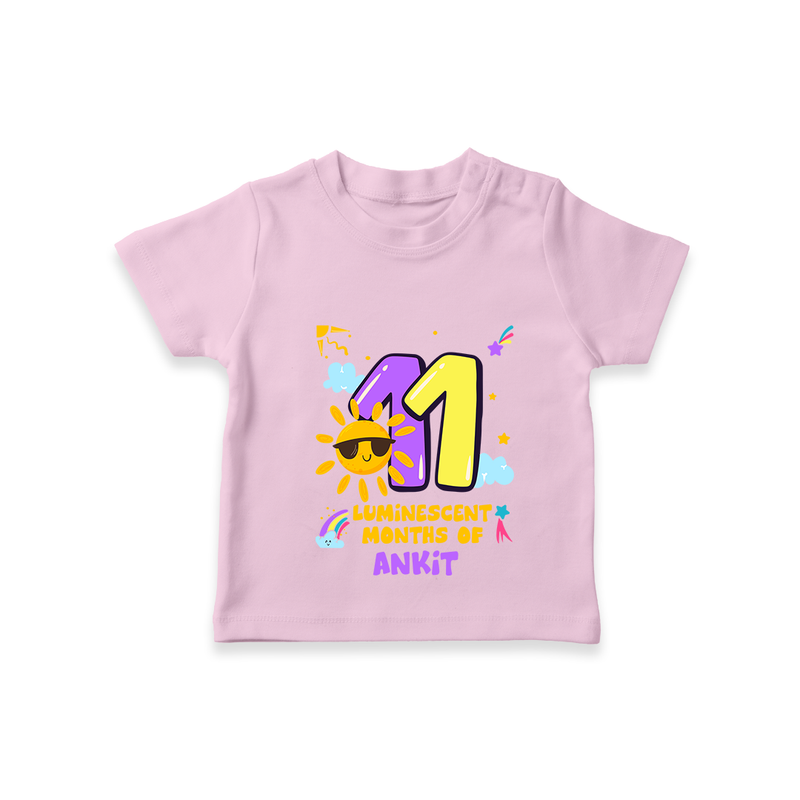 Celebrate The 11th Month Birthday with Personalized T-Shirt - PINK - 0 - 5 Months Old (Chest 17")