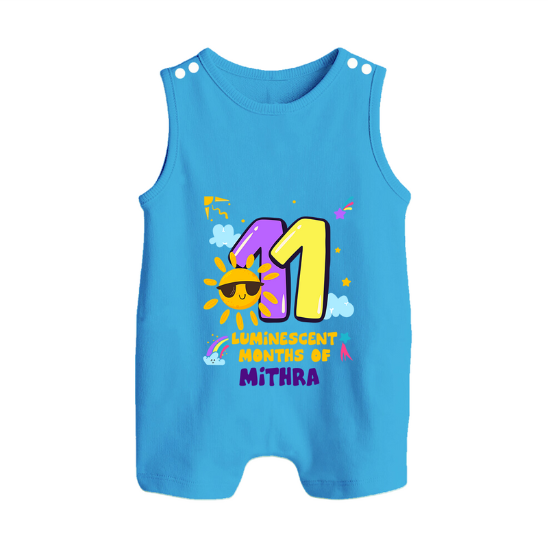 Mark Your BabyÕs 11-Month Celebration With Our Customized Baby Romper Suit, Made For Joyful Celebrations - ROYAL BLUE - 0 - 5 Months Old (Chest 18")