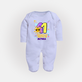 Mark Your BabyÕs 11-Month Celebration With Our Customized Baby Sleep Suit, Made For Joyful Celebrations - BABY BLUE - New Born (Chest 7.5")