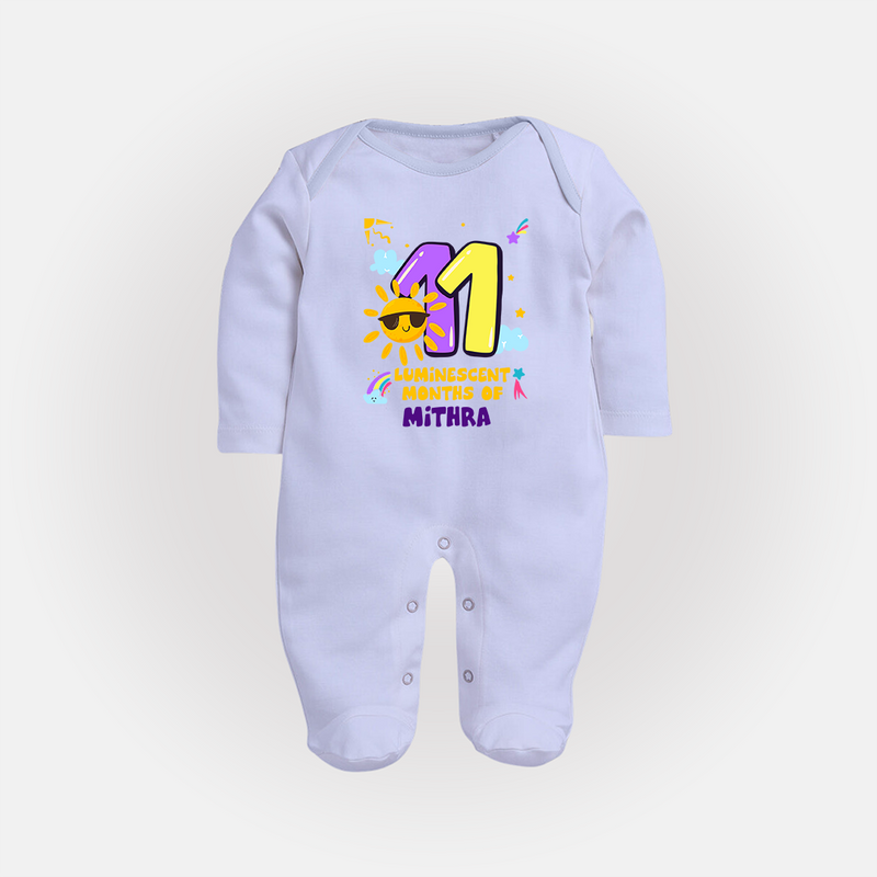 Mark Your BabyÕs 11-Month Celebration With Our Customized Baby Sleep Suit, Made For Joyful Celebrations - BABY BLUE - New Born (Chest 7.5")