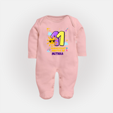 Mark Your BabyÕs 11-Month Celebration With Our Customized Baby Sleep Suit, Made For Joyful Celebrations - BABY PINK - New Born (Chest 7.5")