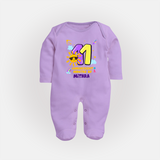 Mark Your BabyÕs 11-Month Celebration With Our Customized Baby Sleep Suit, Made For Joyful Celebrations - LILAC - New Born (Chest 7.5")