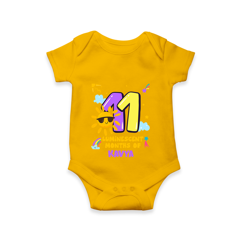 Celebrate The 11th Month Birthday Custom Romper, Personalized with your Little one's name