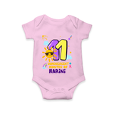 Celebrate The 11th Month Birthday Custom Romper, Personalized with your Little one's name - PINK - 0 - 3 Months Old (Chest 16")