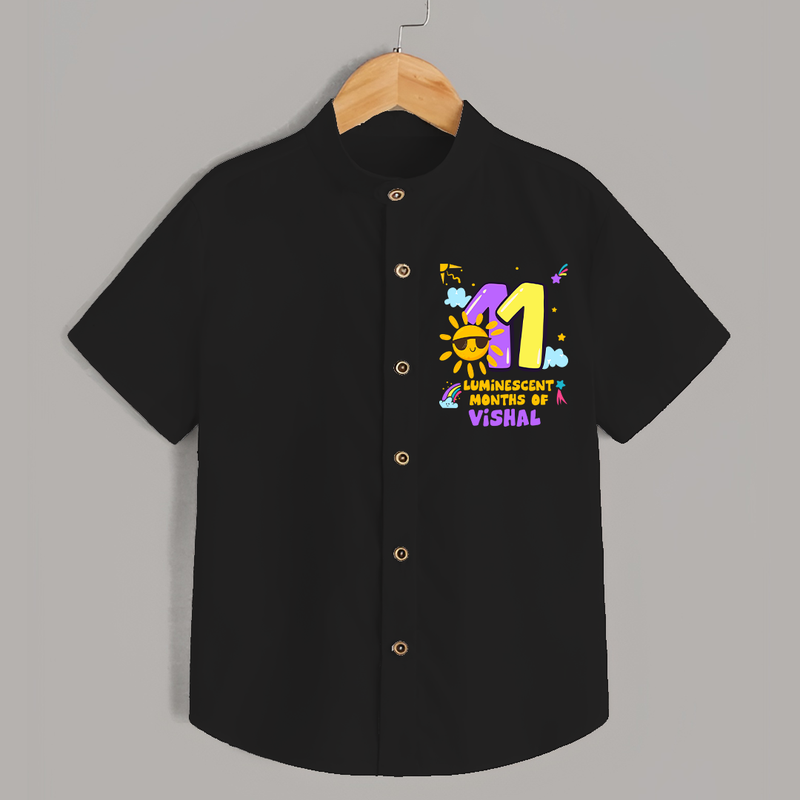 11th Month Baby Outfit | Personalized Shirt for Newborn | Milestone Gift Idea - BLACK - 0 - 6 Months Old (Chest 23")