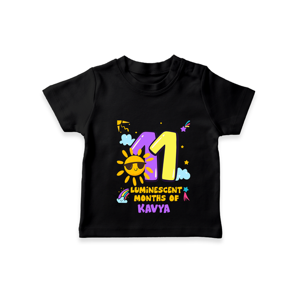 Celebrate The 11th Month Birthday with Personalized T-Shirt - BLACK - 0 - 5 Months Old (Chest 17")