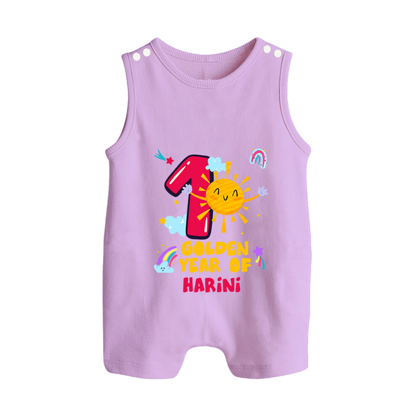 1st Year Baby Outfit | Personalized Romper Suit/ Sleeveless Romper for Newborn | Milestone Gift Idea - LILAC - 0 - 5 Months Old (Chest 18")