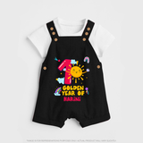 Mark Your BabyÕs 1-Year Birthday Celebration With Our Customized Baby Dungaree Set, Made For Joyful Celebrations - BLACK - 0 - 5 Months Old (Chest 18")