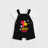 Celebrate The 12th Month Birthday Custom Dungaree set, Personalized with your Baby's name - BLACK - 0 - 5 Months Old (Chest 17")