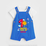 Mark Your BabyÕs 1-Year Birthday Celebration With Our Customized Baby Dungaree Set, Made For Joyful Celebrations - COBALT BLUE - 0 - 5 Months Old (Chest 18")