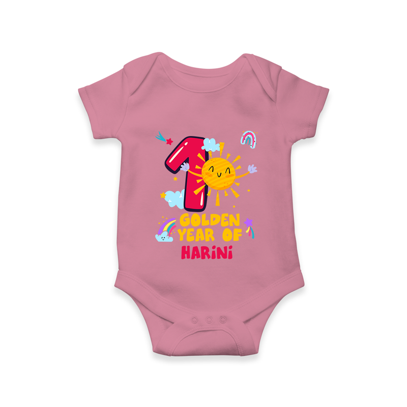 1 Year Baby Outfit | Personalized Romper/Onesie for Newborn | Milestone Gift Idea - ONION - New Born (Chest 14")