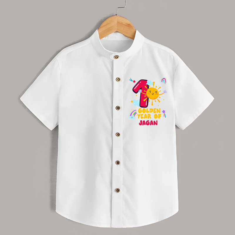 1st Year Baby Outfit | Personalized Shirt for Newborn | Milestone Gift Idea - WHITE - 0 - 6 Months Old (Chest 23")