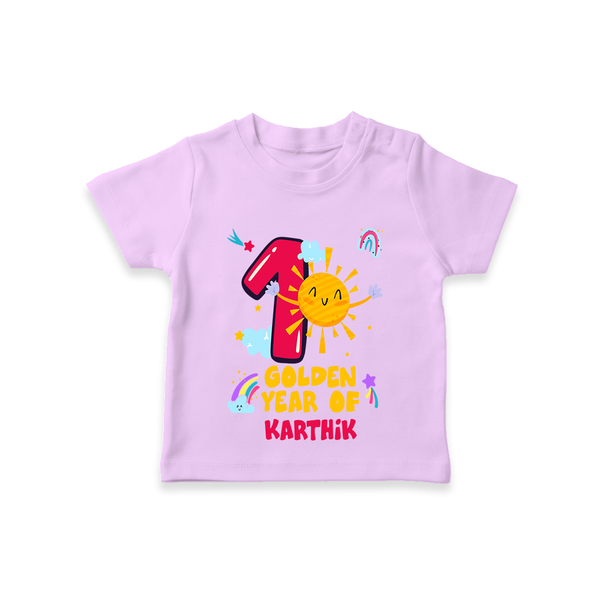 Celebrate The 1st Year Birthday with Personalized T-Shirt - LILAC - 0 - 5 Months Old (Chest 17")