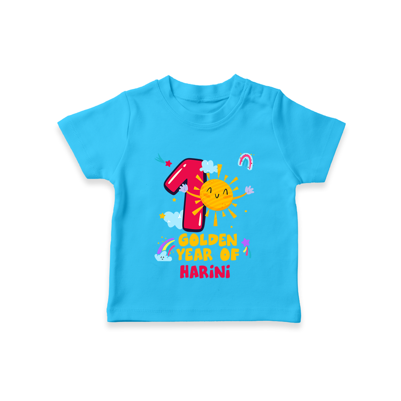 1st Year Baby Outfit | Personalized T-Shirt for Newborn | Milestone Gift Idea - SKY BLUE - 0-5 Months Old (Chest 17")