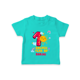 1st Year Baby Outfit | Personalized T-Shirt for Newborn | Milestone Gift Idea - TEAL - 0-5 Months Old (Chest 17")