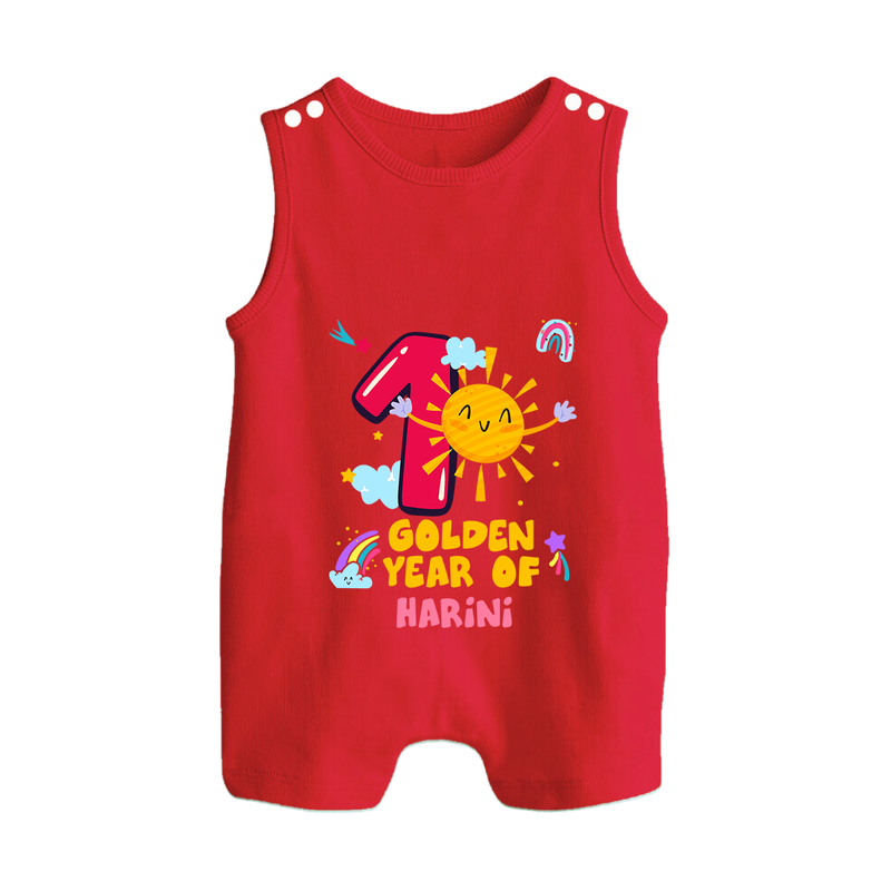 Mark Your BabyÕs 1-Year Birthday Celebration With Our Customized Baby Romper Suit, Made For Joyful Celebrations - RED - 0 - 5 Months Old (Chest 18")