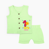 Mark Your BabyÕs 1-Year Birthday Celebration With Our Customized Baby Jabla Set, Made For Joyful Celebrations - PASTEL GREEN - 0 - 3 Months Old (Chest 9.8")