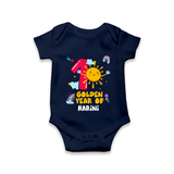 1 Year Baby Outfit | Personalized Romper/Onesie for Newborn | Milestone Gift Idea - NAVY BLUE - New Born (Chest 14")