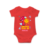 Mark Your BabyÕs 1-Year Birthday Celebration With Our Customized Baby Romper, Made For Joyful Celebrations - RED - 0 - 3 Months Old (Chest 16")