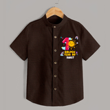 1st Year Baby Outfit | Personalized Shirt for Newborn | Milestone Gift Idea - CHOCOLATE BROWN - 0 - 6 Months Old (Chest 23")