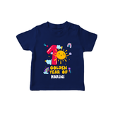 1st Year Baby Outfit | Personalized T-Shirt for Newborn | Milestone Gift Idea - NAVY BLUE - 0-5 Months Old (Chest 17")