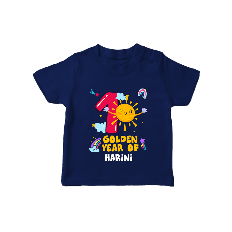 1st Year Baby Outfit | Personalized T-Shirt for Newborn | Milestone Gift Idea - NAVY BLUE - 0-5 Months Old (Chest 17")