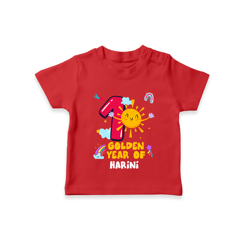1st Year Baby Outfit | Personalized T-Shirt for Newborn | Milestone Gift Idea - RED - 0-5 Months Old (Chest 17")