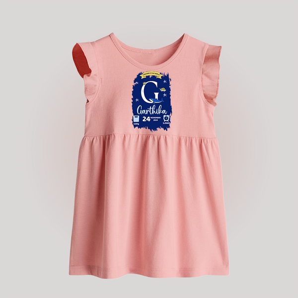 Personalized Birthday Stat Baby Frock | Custom Baby Baby Frock with Birth Date, Time, and Weight - BABY PINK - 0 - 3 Months Old (Chest 17")