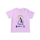 "Welcome to the World - Customized T-shirt With Baby Name, Date Of Birth, Weight, and Birth Time" - LILAC - 0-5 Months Old (Chest 17")