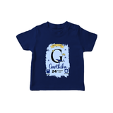 Personalized Birthday Stat T-shirt | Custom Baby T-shirt with Birth Date, Time, and Weight - NAVY BLUE - 0-5 Months Old (Chest 17")