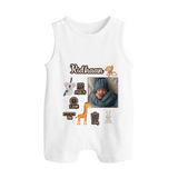 Personalized Baby Birthday Stat Romper Suit/Sleeveless Romper | Birth Date, Time, and Weight Printed Romper Suit/Sleeveless Romper - WHITE - 0 - 5 Months Old (Chest 18")