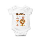 Birthday Stats Romper | Custom Baby Romper with Name, Time,Birth Date, and Weight - WHITE - New Born (Chest 14")