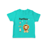 "A Special Arrival - Customized T-shirt With Baby Name, Weight, And Birth Details" - TEAL - 0-5 Months Old (Chest 17")