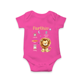 "A Special Arrival - Customized Romper With Baby Name, Weight, And Birth Details" - HOT PINK - 0 - 3 Months Old (Chest 16")