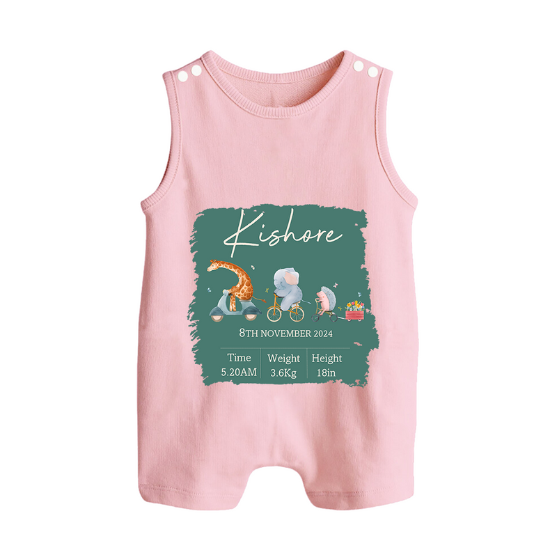 First Birthday Stat Romper Suit/Sleeveless Romper | Custom Romper Suit/Sleeveless Romper for Your Baby's Milestone - BABY PINK - 0 - 5 Months Old (Chest 18")