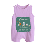 First Birthday Stat Romper Suit/Sleeveless Romper | Custom Romper Suit/Sleeveless Romper for Your Baby's Milestone - LILAC - 0 - 5 Months Old (Chest 18")