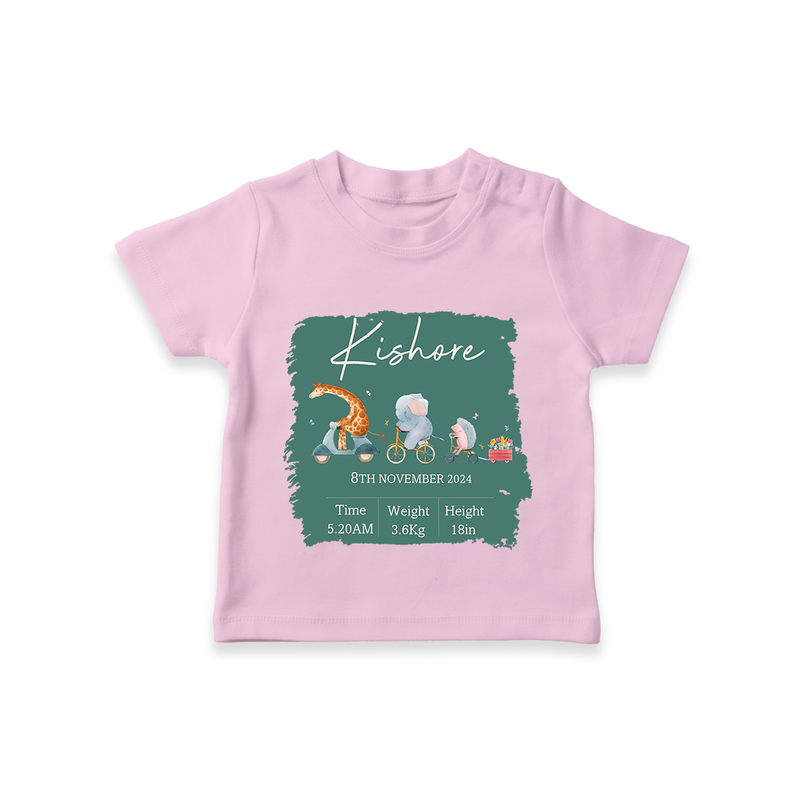 First Birthday Stat T-shirt | Custom T-shirt for Your Baby's Milestone - BABY PINK - 0-5 Months Old (Chest 17")